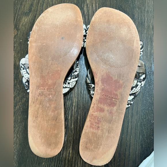 Triple braid strap snakeskin sandal Zara Size 39 - Picture 3 of 3